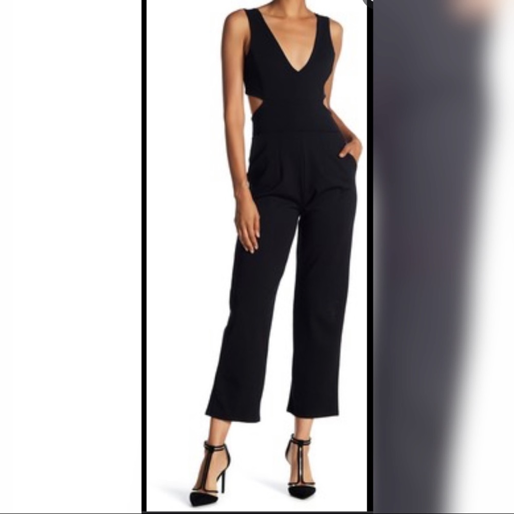 Black Velvet Torch Bardot Cut Out Jumpsuit